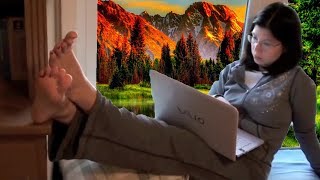 Athena Maurice  Relaxes with her Feet