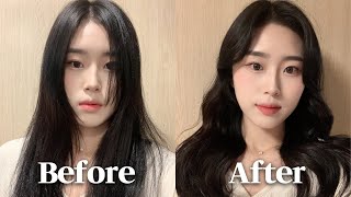 요청!! 초간단 여신머리 고데기하는 법 ‍ ️ 앞머리 예쁘게 넘기는 꿀팁 | 똥손도 가능 | 거지존 헤어스타일링 | hair styling