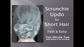 Updo with Scrunchie for Short Hair - Fast & Easy