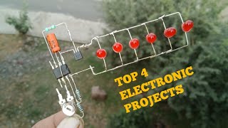 TOP 4 ELECTRONIC PROJECTS WITH TRANSISTOR TTC2500, IC CD4017