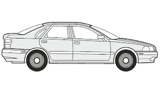 How to Draw a Volvo S40 / Как нарисовать Volvo S40