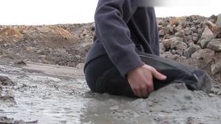 Thigh deep soft mud & winter boots
