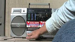Sharp GF-575ZB GF-575 575 Black Boombox Phono Line in for sale