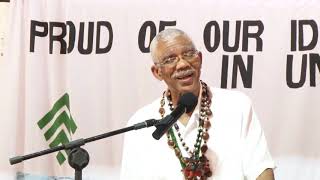 Pres. Granger at Indigenous Heritage Day celebrations at Shulinab Village