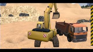 мультик эксковатор обзор Bau Simulator техника камаз грузит