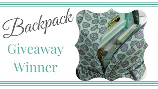 Backpack Giveaway Winner