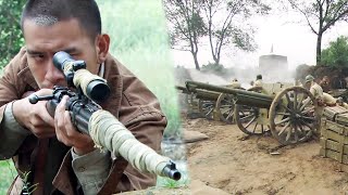 日軍瘋狂炮擊國軍陣地，殊不知國軍狙擊手早已繞後，連人帶炮被炸成灰！