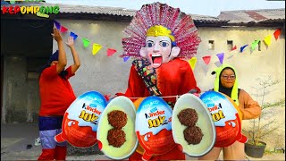 ONDEL ONDEL kerjain WOWO?? BALON JUMBO isi KINDERJOY??KEPOMPONG BALON - ONDEL ONDEL