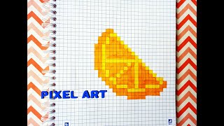 Как нарисовать по клеточкам дольку Aпельсина.PIXEL ART