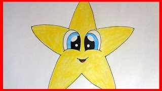 How to draw Cute Star, cute stuff, cartoons Как нарисовать звёздочку