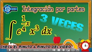 Integración por partes..tres veces | Ejemplo resuelto | exponencial | Cálculo Integral