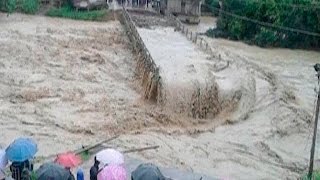 Watch how a bridge collapses in Manipur as rains pour consistently