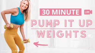 PUMP IT UP - FULL BODY workout with weights | Rebecca Louise