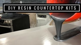 Countertop Resurfacing Kits with Metallic Epoxy in Silver, Pearl White and Black