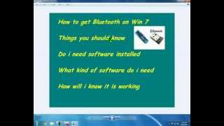How to Install Bluetooth on Win 7