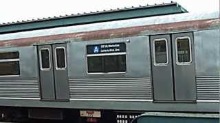 R42 A train Arriving and Departing 104th Street.