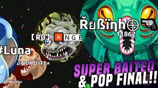 SUPER BAITEO & POP FINAL!! | Agar.io | Rubinho vlc