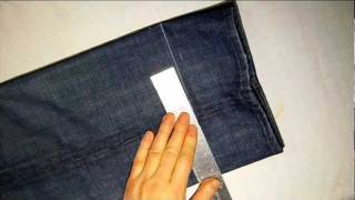 How to shorten Jean Pants with Attach Original hem part1