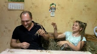 Драка на смузи челлендж с папой