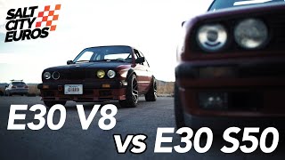 E30 V8 vs S50 Faceoff