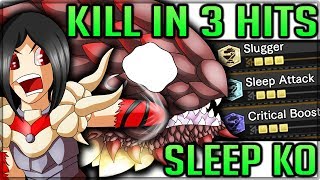 MASSIVE Sleep Hit Combo + Chain KO Technique - Monster Hunter World! (Kill in 3 Sleep Hits Build)