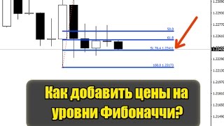 Как добавить цены на уровни Фибоначчи  Настройка сетки Фибо