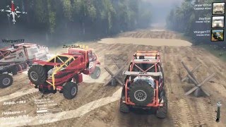 SpinTires 25.12.15 -25.12.15с (СЕТЕВОЙ) ОБЗОР ПАК-ГОНКА (Обкатка-4!!!)Втроём