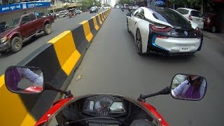 ជិៈម៉ូតូកំសាន្ត cbr 600r vs BMW i8 Ep 6