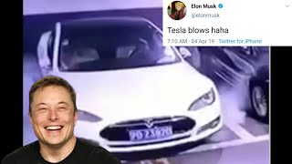 Elon Musk reacts to Tesla car blows up in China