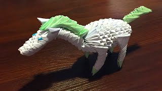 Конь (лошадь, Единорог, лошадка) из модулей оригами из бумаги мк