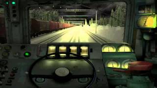 Мультиплеер OpenRails ч.6, Малахитовка 27.12.2013, поезд №0947,  ЧС2-699+12 почтовых вагонов