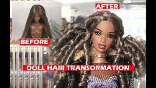 DOLL HAIR TRANSFORMATION : FROM STRAIGHT TO CURLY !!! (How to curl doll hair)