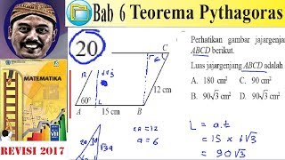 teorema pythagoras , matematika kelas 8 bse k13 rev 2017 ,uk 6 pg  no 20, luas jajaran genjang