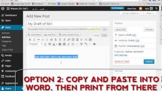 How to Print a Draft from Wordpress