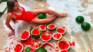 Watermelon Челлендж - Vlog Бали, Машу смыло волной!
