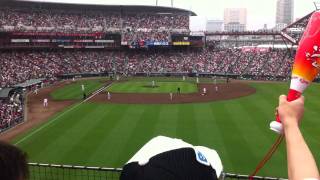 Cheering on Hiroshima Toyo Carp on 05/03/2011