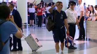 World champions France head home from Moscow airport