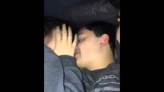 Two TOTALLY drunk teens kissing