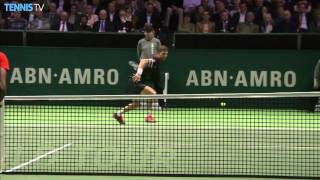 Klizan Hits Forehand Hot Shot In Rotterdam 2016 Final