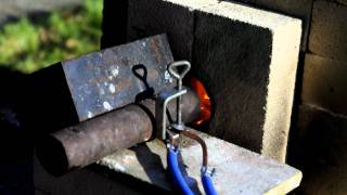 Ceramic kiln with home made veggie oil burner