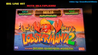 Lucky Larry's Lobstermania 2 Slot Machine BIG Line Hit!