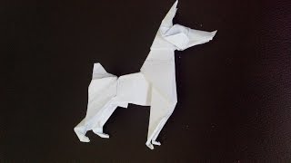 Оригами собака Доберман Пинчер (Ares Alanya), Origami Dog Doberman Pinscher