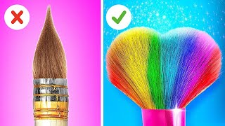 HACK SENI LUAR BIASA & IDE DIY SEKOLAH || Hacks Lukisan Lucu Oleh 123 GO Like!