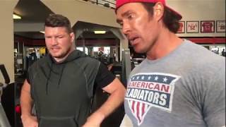 UFC Michael Bisping NFL Heath Evans & American Gladiator Titan