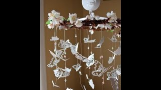 Как сделать красивый абажур из бабочек.How to make beautiful shades of butterflies