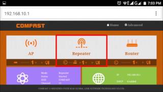 Configuracion de Repetidor Comfast desde un Smartphone