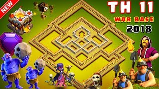 UNBEATABLE TH11 War Base 2018 Anti 3 Star With Replay Anti Bowler Anti Miner Anti Everything