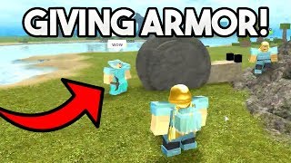 GIVING PEOPLE FREE CRYSTAL ARMOR! | ROBLOX: Booga Booga