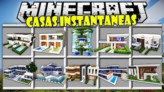 CASAS INSTANTANEAS CON UN SOLO CLICK | MINECRAFT CASAS | MINECRAFT MODS