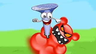 Добрый Гвоздь ЛОПНУЛ ЗЛОЙ Красный Шарик новый мультик игра   Шар Квадрат Red ball 4 Приколы.
